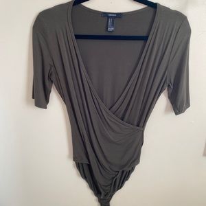 Olive Green Crissed Cross Body Suit